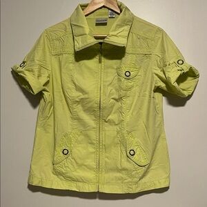 Chico’s Kimberie Lime Green Short Sleeve Jacket